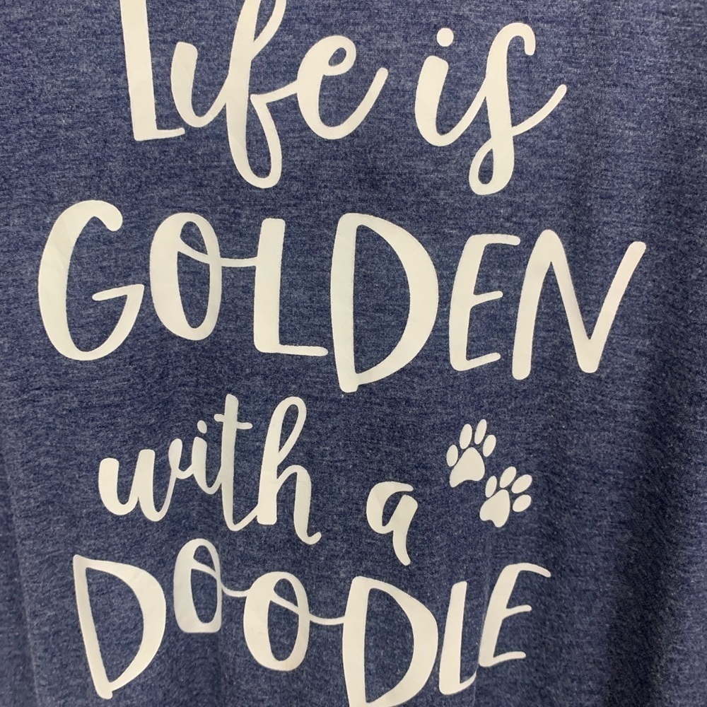 🎉Life is Golden with a Doodle tee shirt, size Large. Golden Doodle lover - Picture 4 of 8